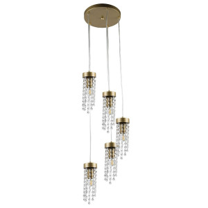 GEA-5 5xE27 gold + crystal il mio Lampa wisząca Polux 316301