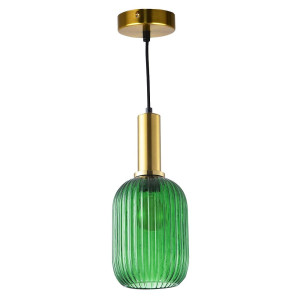 Suffolk złoty | zielony Ø 15cm. E27 Lampa wisząca