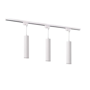 Zestaw szynowy 3x lampa wisząca Paris biały i 1m. szynoprzewodu 1-fazowego