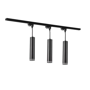 Zestaw szynowy 3x lampa wisząca Paris czarny i 1m. szynoprzewodu 1-fazowego
