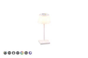 Sanchez biały mat LED dim. 2,1W 3000+4000+5000K RGB IP44 ściemnialna Zewnętrzna lampka stołowa
