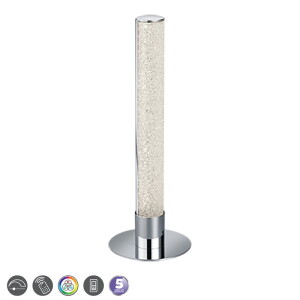 LEIA Chrom LED 5W 3000K RGB ściemnialna Lampka stołowa z pilotem