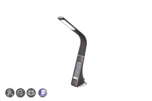 Francy czarny LED 3 step dim. 4,8W 5000K budzik, kalendarz, temperatura Lampka biurkowa