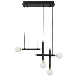 UNION Czarno złota LED 20W 3000K Lampa wisząca