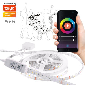 Tuya music Pasek Polux Wi-Fi 5m 4000K+RGB IP65 313928