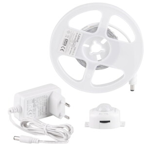Taśma LED 12V 8,5W 2m IP20 z czujnikiem ruchu i zmierzchu NEUTRALNA 4000K - Zestaw