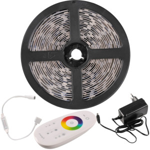 Taśma LED 24V 5m 34W RGB+4000K IP20 pilot, zasilacz, sterownik - Zestaw