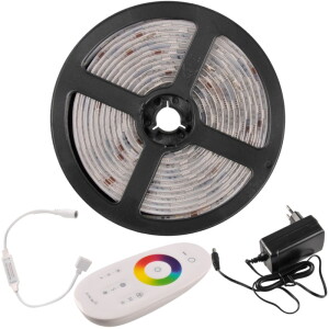 Taśma LED 24V 3m 22W RGB+4000K IP65 pilot, zasilacz, sterownik - Zestaw