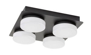 Attichus czarny mat LED 21W 4000K IP44 Sufitowa lampa łazienkowa