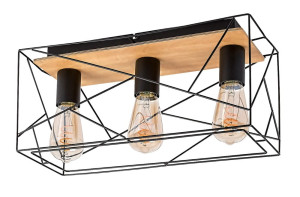 Boire czarny | brąz 3xE27 Lampa sufitowa