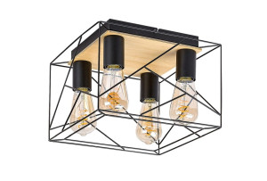 Boire czarny | brąz 4xE27 Lampa sufitowa