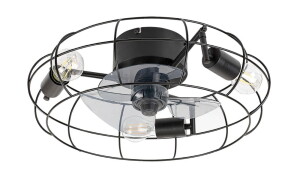 Cadmus czarny wentylator Ø 48cm 3xE27 Lampa sufitowa