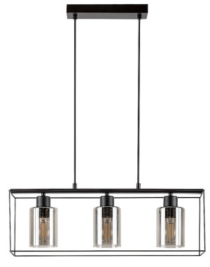 Chadwick czarny | przydymiony 3xE27 Lampa wisząca