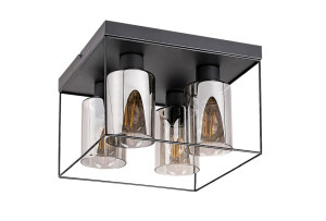 Chadwick czarny | przydymiony 4xE27 Lampa sufitowa