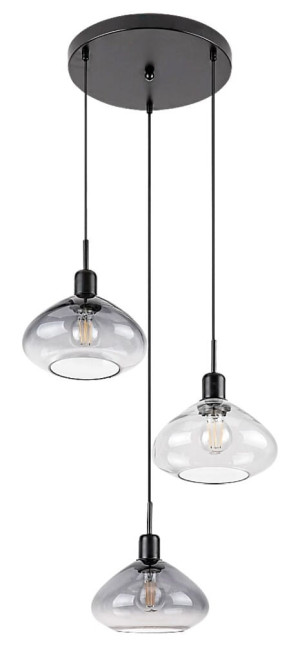 Dvora czarny mat | przydymiony Ø 40cm 3xE27 Lampa wisząca