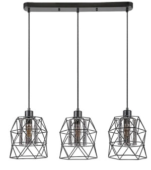 Emrys czarny mat | przydymiony 3xE27 Lampa wisząca