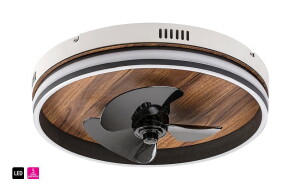 Faustine czarny | brąz wentylator Ø 47cm LED dim. 30W 3000-6500K pilot Lampa sufitowa z wentylatorem