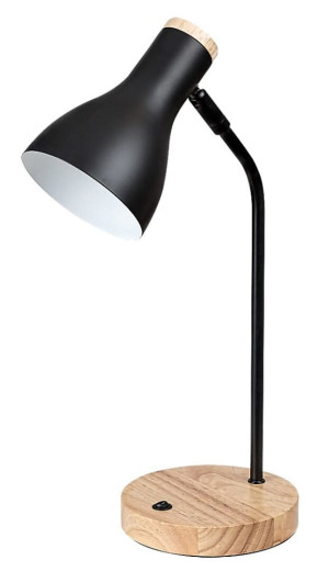 Ferb czarny mat | brąz E14 Lampka stołowa z włącznikiem