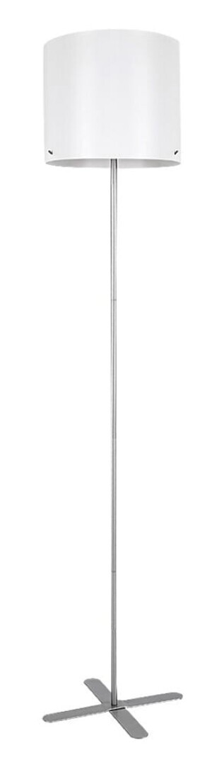 Izander srebrny | biały E27 Lampa podłogowa stojąca