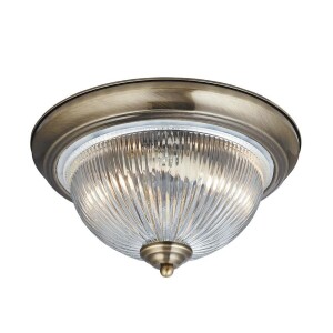 American Diner mosiądz antyczny Ø 29cm 2xE14 IP44 Łazienkowa lampa sufitowa