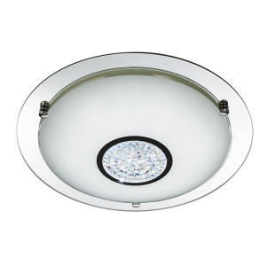 Portland chrom | biały Ø 31cm LED 12W 4000K IP44 Łazienkowa lampa sufitowa