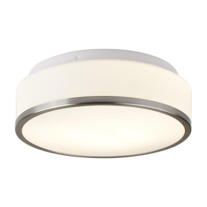 Cheese srebrny satyna Ø 29cm 2xE27 IP44 Łazienkowa lampa sufitowa