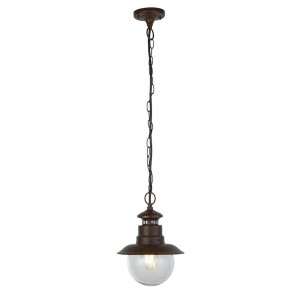Station brąz rustykalny E27 IP44 Lampa wisząca zewnętrzna