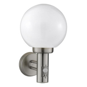 Orb Lantern stalowy | biały PIR E27 IP44 Kinkiet zewnętrzny z czujnikiem ruchu i zmierzchu