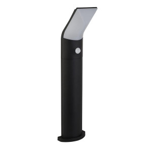 Copenhagen czarny wys. 67cm. PIR LED 10W 3000K IP54 Lampa stojaca zewnętrzna z czujnikiem ruchu i zmierzchu