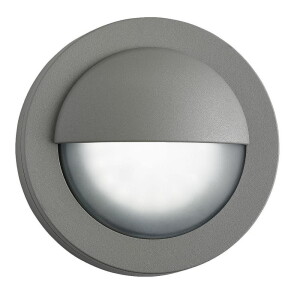 Bangor szary Ø 14cm. LED 3W 4000K IP44 Lampa zewnętrzna elewacyjno schodowa