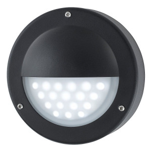 Bangor black Ø 14cm. LED 3W 4000K IP44 Lampa zewnętrzna elewacyjno schodowa