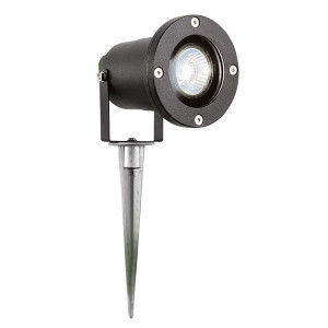 Spikey czarny GU10 IP65 Reflektor ogrodowy