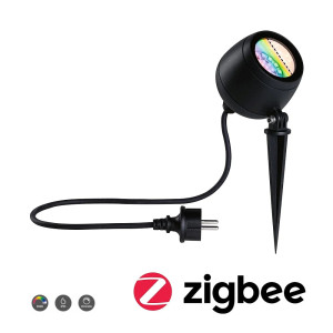 Kikolo antracyt Smart Home Zigbee LED DIM 6,2W RGBW 3000-6500K IP65 Reflektor ogrodowy ściemnialny sterowany aplikacją