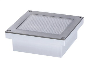 Aron biały | chrom 10cm. solar PIR LED 0,5W 2200K IP67 Oprawa dogruntowa najazdowa z czujnikiem zmierzchu i ruchu