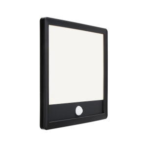 Lamina czarny 25cm. PIR LED 14W 2200-3000K IP44 Tunable Warm Lampa ścienno-sufitowa z czujnikiem zmierzchu i ruchu