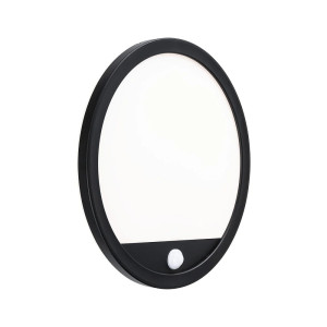 Lamina czarny 28cm. PIR LED 14W 2200-3000K IP44 Tunable Warm Lampa ścienno-sufitowa z czujnikiem zmierzchu i ruchu