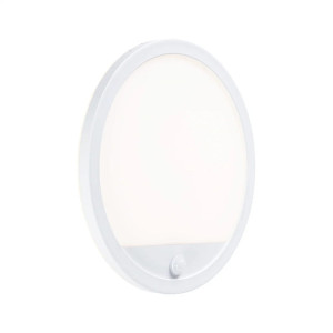 Lamina biały 28cm. PIR LED 14W 2200-3000K IP44 Tunable Warm Lampa ścienno-sufitowa z czujnikiem zmierzchu i ruchu