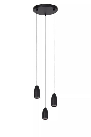 EVORA czarny Ø 25cm. 3xGU10 lampa wisząca