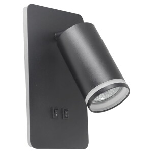 PARIS czarny GU10 + LED 6W 4000K Kinkiet ścienny z włącznikiem