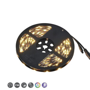 Rush czarny 5m. LED dim. 15W RGB 3000K IP44 pilot Taśma LED wodoodporna ściemnialna