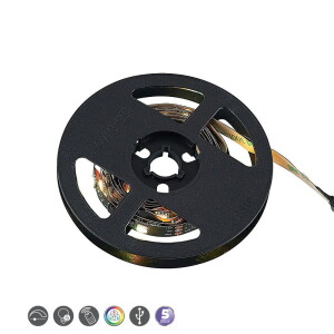 Screen czarny USB 1,2m. LED dim. 2,5W RGB pilot Taśma LED