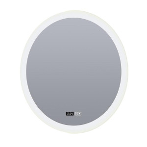 Lustro okrągłe łazienkowe LED 28W 2700-3300-4000K z zegarem