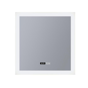 Lustro kwadratowe łazienkowe LED 37W 2700-3300-4000K z zegarem