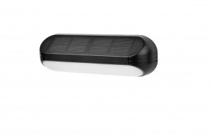 SOE-1 solar czarny PIR LED 3000K RGB IP65 Kinkiet zewnętrzny solarny z czujnikiem zmierzchu