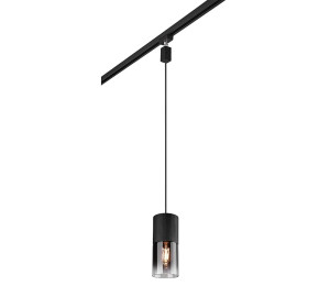 Lampa wisząca czarny mat Ø 10cm. E27 do systemu szyn 2-fazowych DUOLINE