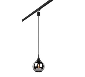 Lampa wisząca czarny mat | chrom Ø 18cm. E14 do systemu szyn 2-fazowych DUOLINE