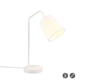 Buddy biały mat E27 Lampka stołowa