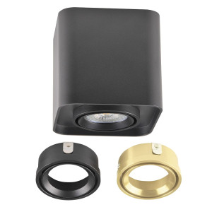 XENO kwadrat czarny-czarny | czarny-złoty szer. 10cm GU10 Downlight regulowany