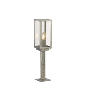 Box II Silver ocynk galwanizowany wys. 50cm. E27 IP44 Lampa ogrodowa stojąca