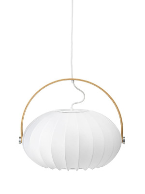 DC Textile biały | dąb Ø 40cm. E27 Lampa wisząca